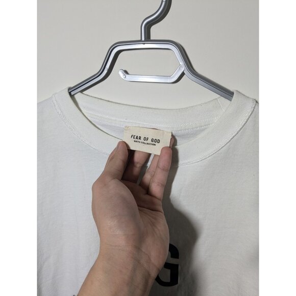 Fear of God t-shirt white Size small Good Condition Essentials Black - Picture 2 of 5
